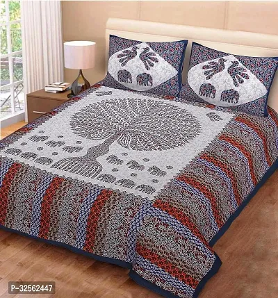 Comfortable Cotton Printed Double Bedsheet with 2 Pillow Covers-thumb3