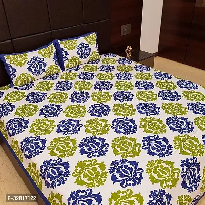 Comfortable Cotton Printed Double Bedsheet with Two Pillow Covers-thumb2