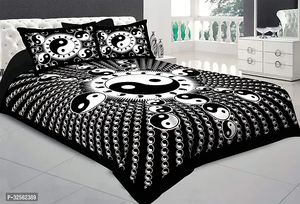 Comfortable Cotton Printed Double Bedsheet with 2 Pillow Covers