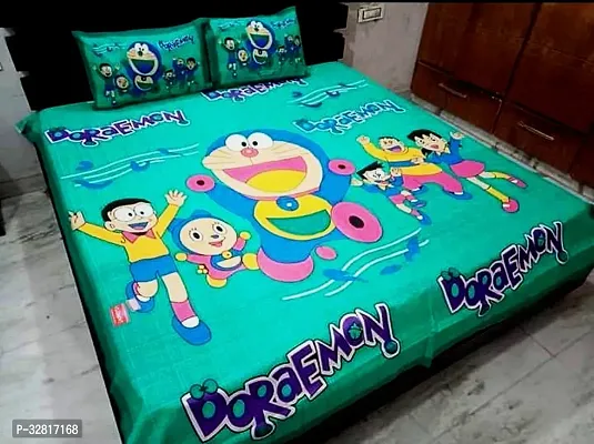 Comfortable Cotton Printed Double Bedsheet with Two Pillow Covers