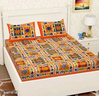 Comfortable Cotton Printed Double Bedsheet with Pillow Covers