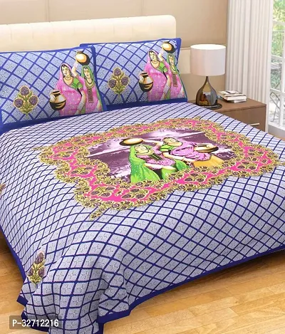 Comfortable Cotton Printed Double Bedsheet with Pillow Covers