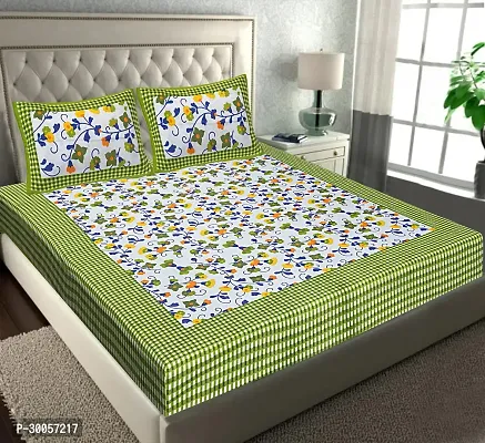 Stylish Cotton Bedsheet with Pillow Covers-thumb0