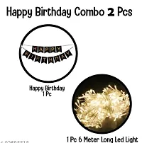 Happy Birthday Decoration Kit:- Black Banner with Led Light Birthday Decorations i-thumb1