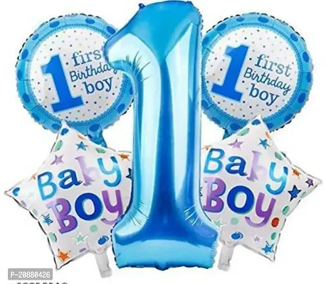 PARTY GALORE First baby boy birthday decoration 5 pcs kit