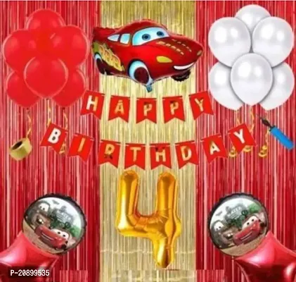 PARTY GALORE 4th birthday red car theme for boys