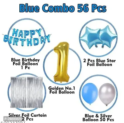 PARTY GALORE 1st birthday for boys and girl  blue theme birthday decoration theme-thumb2