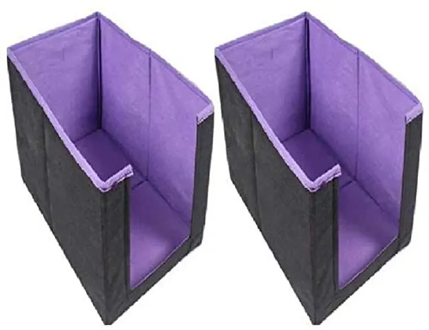 Artifii Shirt Cover for Clothes Storage Bags Organiser Garment Cover Foldable Storage Bags for Wardrobe for Home Organiser - (Color Purple) (Set of 2)