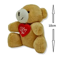 Artifii Extermly Soft Teddy Bear for You Loved one / Teddy Key Ring / High Quality Soft Toy with Red Heart Both are imposed I Love You (Multicolor)-thumb1