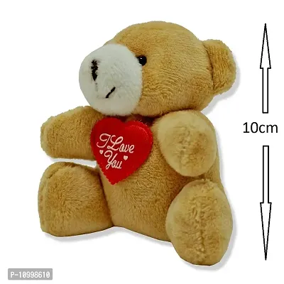 Artifii Extermly Soft Teddy Bear for You Loved one / Teddy Key Ring / High Quality Soft Toy with Red Heart Both are imposed I Love You (Multicolor)-thumb2