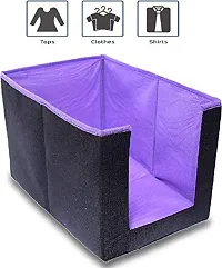 Artifii Shirt Organiser for Wardrobe/Closet Organizer Clothes Storage Bags for Home Organiser - Black and Purple (Pack of 3)-thumb2