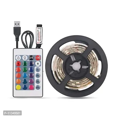 STAR SUNLITE DC5V 6W 1M 60 LEDs RGB Strip Light with Remote Control USB Powered Operated Brightness Adjustable Dimmable 16 Colors Multi-Colored Changing Flash/Strobe/Fade/Smooth 4 Lighting Modes-thumb0