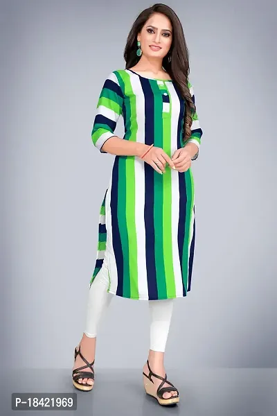 Tulsinx? Women's Crepe Stitched Wrap Kurti (Green); Size: XL-thumb0