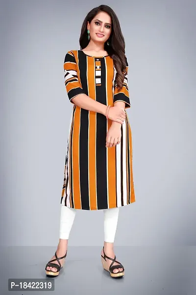 Tulsinx? Women's Crepe Stitched Wrap Kurti (Orange); Size: XL