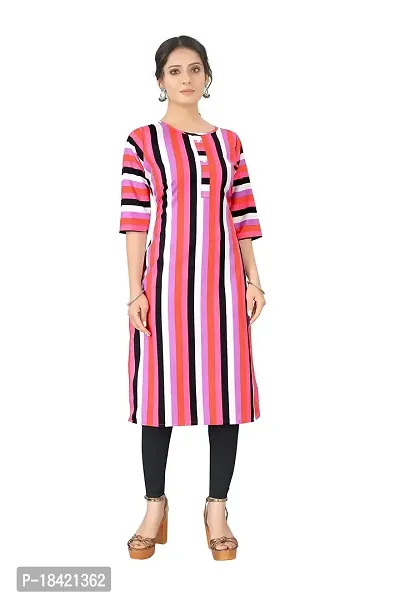 Tulsinx? Women's Crepe Stitched Wrap Kurti (Pink); Size: XXL