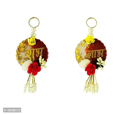 Buyent ? Resin Art shubh labh Door Side Hanging latkan Small Wall Hanging Decor for mandir Door Entrance thoran bandarwal for Door mandir Wall Hanging Gifts-thumb2