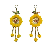 Buyent ? side door hanging toran shubh labh Wall Hanging for Diwali SHUBH-LABH Side Door Hangings Toran Traditional Pom pom Handmade Toran for Diwali mandir Decoration set of 2-thumb1