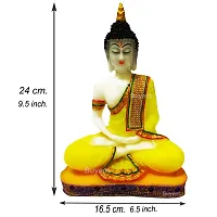 Buyent ? Resin Samadi Yellow Colour Buddha Idol showpiece for Home Decor Items in Showpieces & Figurines Lord Peace Buddha Decoration for Living Room & Gifting Statue Showpiece; Good Luck Gift-thumb1