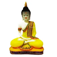 Buyent ? Resin Samadi Yellow Colour Buddha Idol showpiece for Home Decor Items in Showpieces & Figurines Lord Peace Buddha Decoration for Living Room & Gifting Statue Showpiece; Good Luck Gift-thumb2