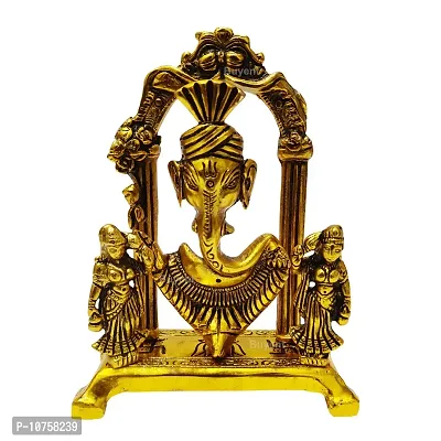 Buyent ? Ganesh Idols for Home Decor Metal ganpati Idol for Gift ganpati Idol for Office Desk Ganesh ji Metal murti for Office, Home Decoration, Living Room, Marriage Gift, puja Room-thumb3