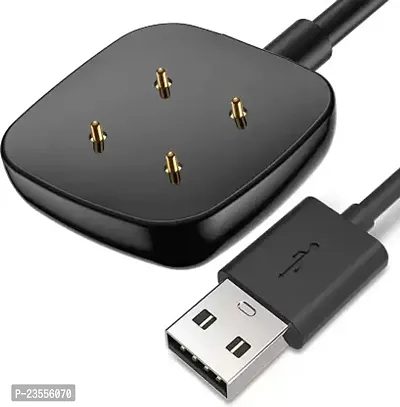 Gemsify Charger Dock Cable Compatible With Fitbit Versa 2 Charging Cable Black Charging Pad