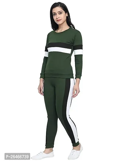 Elite Multicoloured Polyester Striped Tracksuit For Women-thumb3