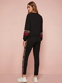 Elite Black Polyester Printed Tracksuit For Women-thumb1