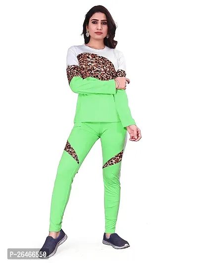 Elite Green Polyester Printed Tracksuit For Women-thumb4