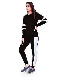 Stylish Black Cotton Blend Long Sleeve Top With Bottom For Women-thumb1