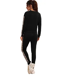 Elite Black Polyester Solid Tracksuit For Women-thumb1