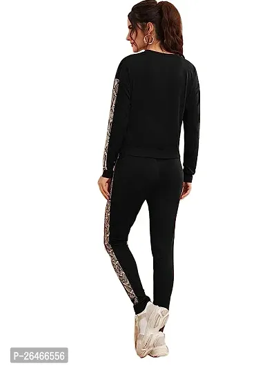 Elite Black Polyester Solid Tracksuit For Women-thumb2