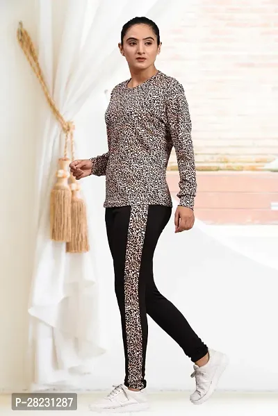 Elegant Cotton Blend Printed Tracksuit For Women-thumb2