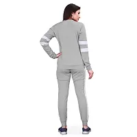 Elite Grey Polyester Striped Tracksuit For Women-thumb2