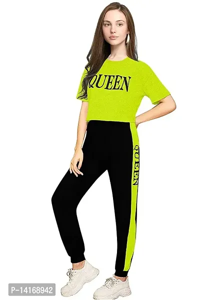 Women's Perot Green Solid Summer Track Suits|Activewear|Yogawear|Gymwear|Sportswear-thumb0
