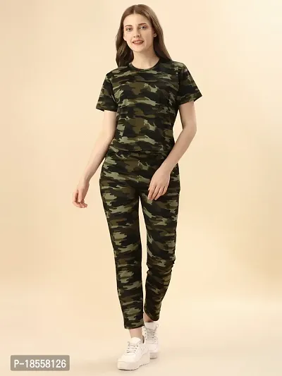 Women New Army Print Tracksuit