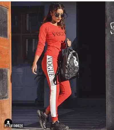 Printed Women Track Suit Red Vogue-thumb0