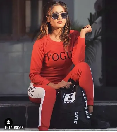 Printed Women Track Suit Red Vogue-thumb2
