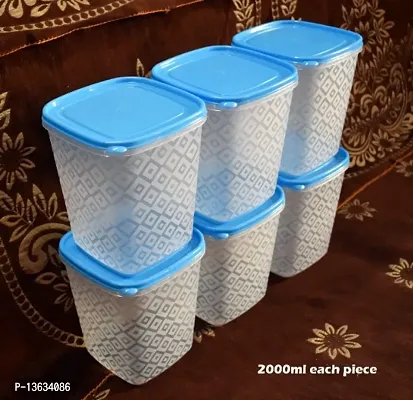 Kitchen Storage (Set of 6) Plastic Container Set 2000ml Combo