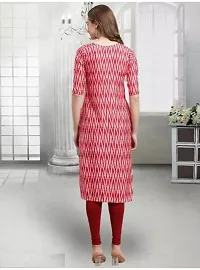 Stylish Red Crepe Printed Kurta For Women-thumb1