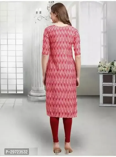 Stylish Red Crepe Printed Kurta For Women-thumb2