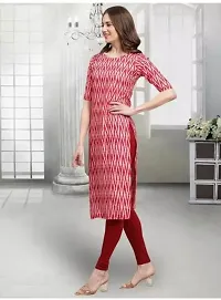 Stylish Red Crepe Printed Kurta For Women-thumb2