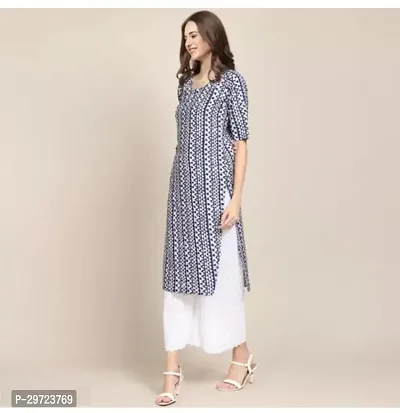 Stylish Grey Crepe Printed Kurta For Women-thumb4