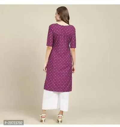 Stylish Purple Crepe Printed Kurta For Women-thumb3