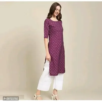 Stylish Purple Crepe Printed Kurta For Women-thumb4