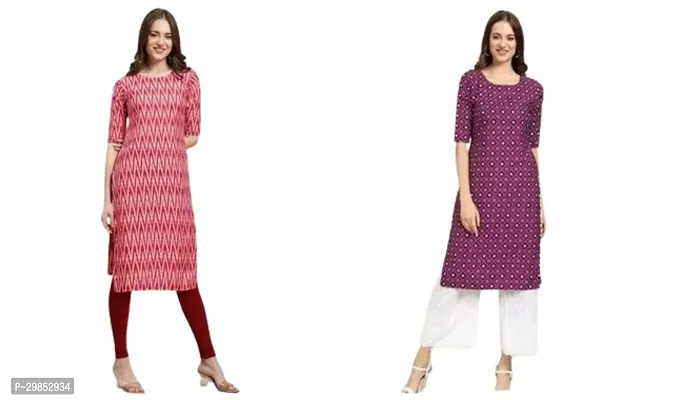 Stylish Crepe Kurti for Women, Pack of 2-thumb0