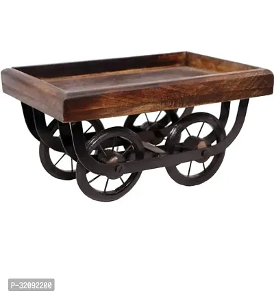 Wooden Serving Platter Thela Cart for Snacks-thumb0