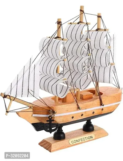 Stylish Wooden Boat Showpiece For Home Decoration-thumb0