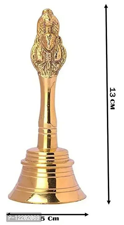 Indian Art Brass Bell for Pooja, Mandir Ghanti for Puja, Garuda Pooja Ghanti PoojaGhanti (13 X 5 cm-thumb5