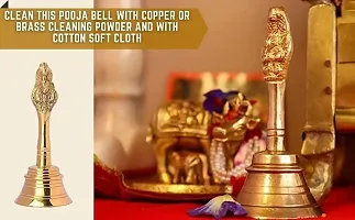 Indian Art Brass Bell for Pooja, Mandir Ghanti for Puja, Garuda Pooja Ghanti PoojaGhanti (13 X 5 cm-thumb1