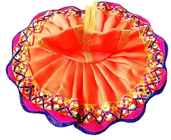 Indian Art And Cafts Ladu laddu bal Gopal kanha thakurji Poshaak cloth for janmashtami God Dress|Bhagwaan krishna ji Poshak|God Vastra Set of 1 for Small/Medium Laddu Gopal Idol size (2) Orange-thumb1